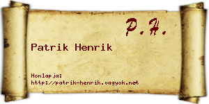 Patrik Henrik névjegykártya