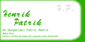 henrik patrik business card